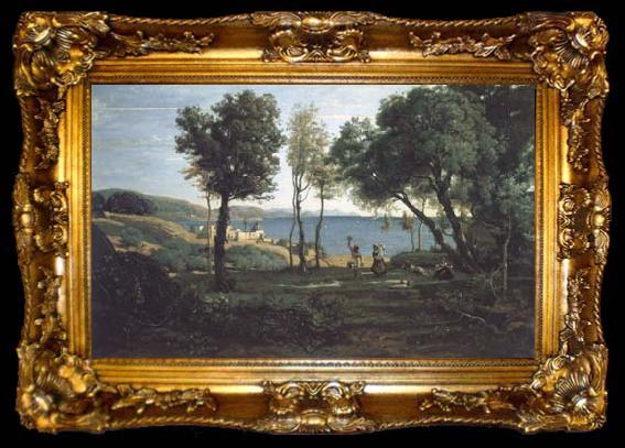 framed  Jean Baptiste Camille  Corot Site des environs de Naple (mk11), ta009-2